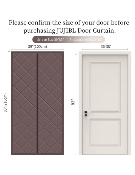 Cortina de Puerta Térmica Aislante JUJIBL 99x211 cm Marrón