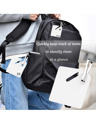 50 Etiquetas de Llave Blancas KAKAMINA con Ganchos de Metal