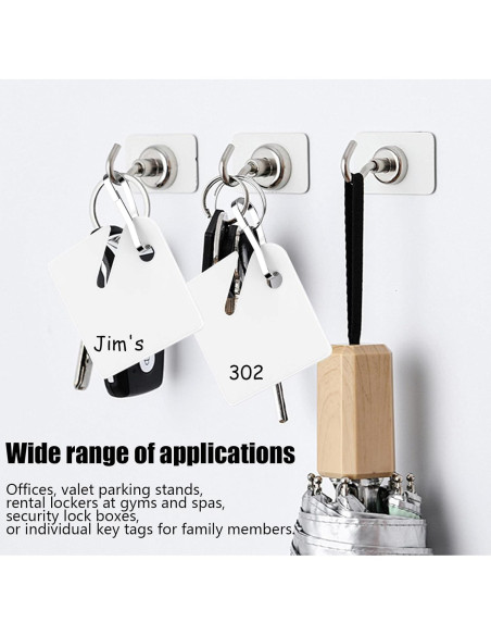 50 Etiquetas de Llave Blancas KAKAMINA con Ganchos de Metal