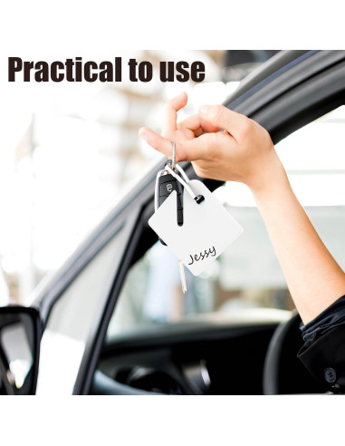 50 Etiquetas de Llave Blancas KAKAMINA con Ganchos de Metal