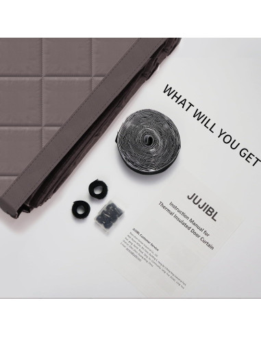 Cortina de Puerta Térmica Aislante JUJIBL 99x211 cm Marrón