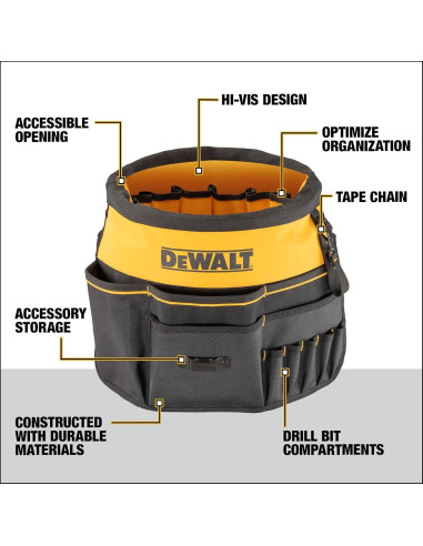 Organizador de Herramientas DEWALT 37 Bolsillos para Cubo 19L
