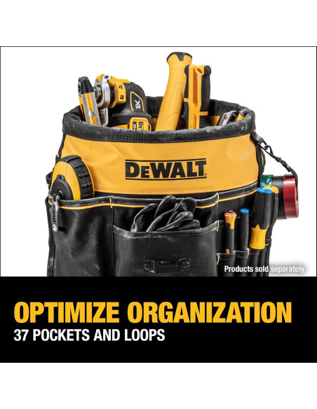 Organizador de Herramientas DEWALT 37 Bolsillos para Cubo 19L Organizador de Herramientas DEWALT 37 Bolsillos para Cubo 19L