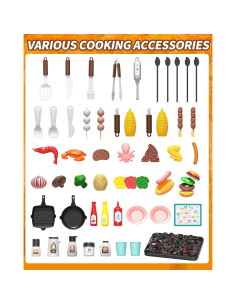 Juego de Cocina a la Parrilla STACTCUTE 60 Accesorios 4-8 Años 2