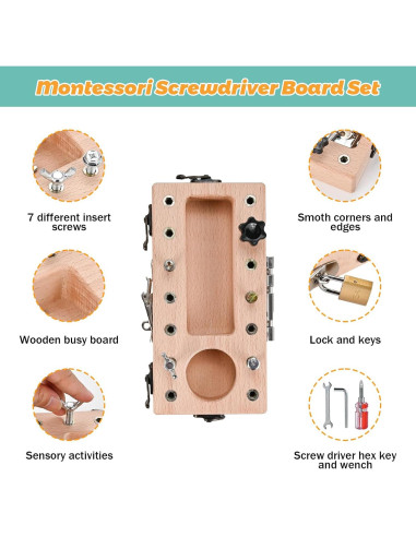 Juguetes Montessori Wooderma Set de Destornillador 3-5 Años