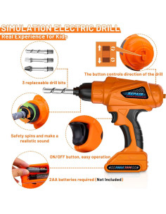 Juego de Herramientas para Niños Magic4U 50 Piezas con Taladro 2