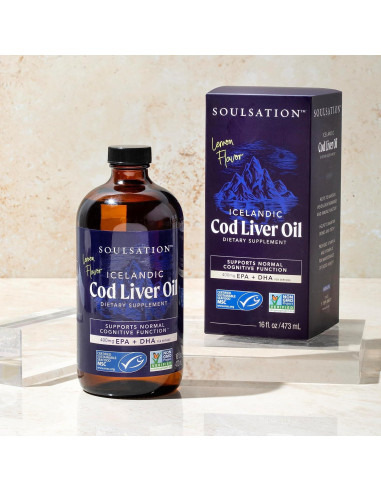Aceite de Hígado de Bacalao Soulsation 473ml - Omega 3, Limón