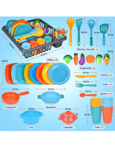 Set de Cocina de Juguete 54 Piezas Juguetes Divertidos 2