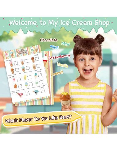 Set de Juguetes de Helado de Madera Peccvon 46 Piezas 3-8 Años