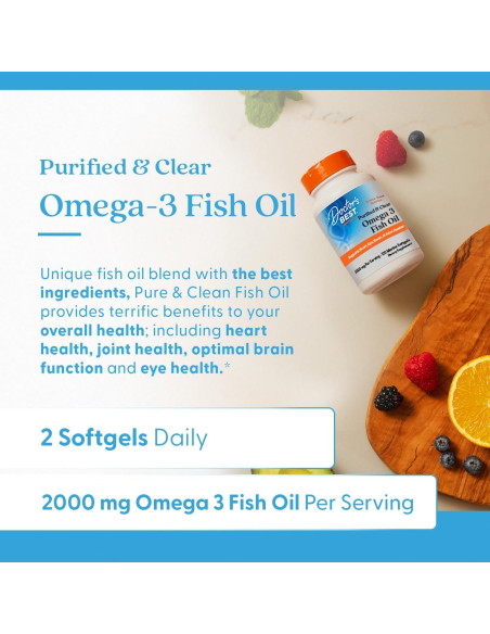 Aceite de Pescado Omega 3 Purificado Doctor's Best 120 Gelatinas