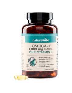 NatureWise Omega 3 Suplemento 1000mg + Vitamina E - 60 Cápsulas