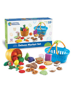 Juego de Mercado Deluxe Learning Resources - 32 Piezas, Comida de Imaginación para Niños 18+ Meses