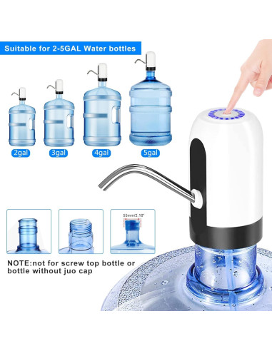 Bomba Dispensadora de Agua 5 Galones BLNYPOR USB Recargable