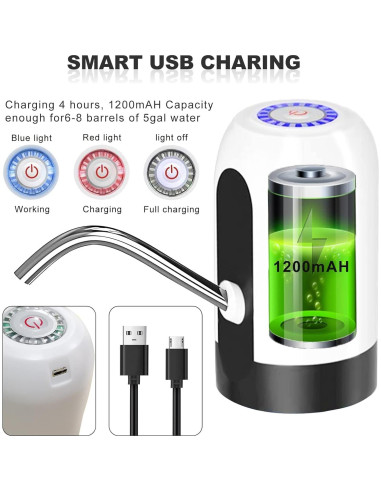 Bomba Dispensadora de Agua 5 Galones BLNYPOR USB Recargable