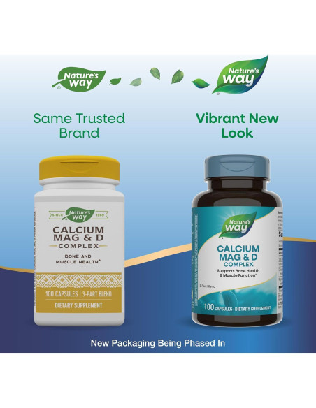 Complejo de Calcio, Magnesio y Vitamina D Nature's Way 100 Cápsulas