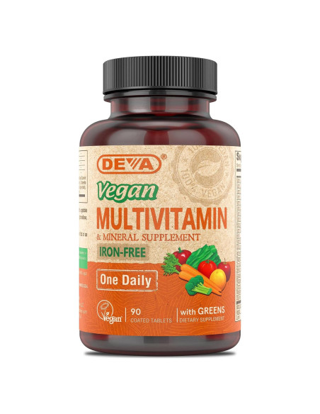 Suplemento Multivitamínico Vegano DEVA 90 Tabletas Sin Hierro
