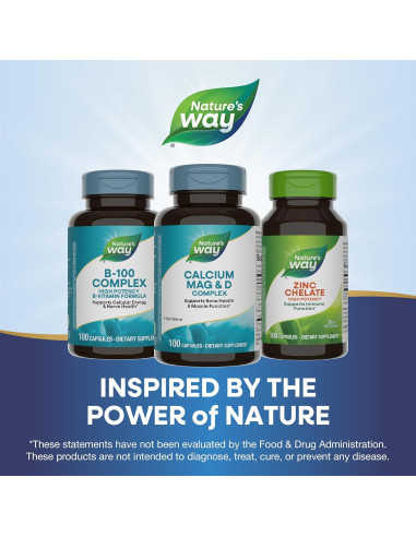 Complejo de Calcio, Magnesio y Vitamina D Nature's Way 100 Cápsulas