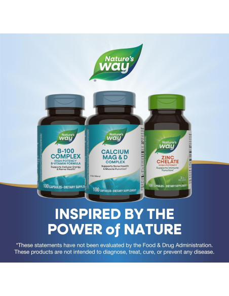 Complejo de Calcio, Magnesio y Vitamina D Nature's Way 100 Cápsulas