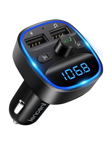 Transmisor FM Inalámbrico LENCENT T25 con Carga USB Doble