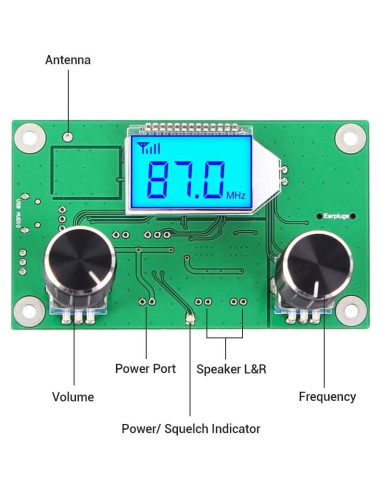 Módulo Receptor FM Digital ICStation Estéreo LCD 75x45mm
