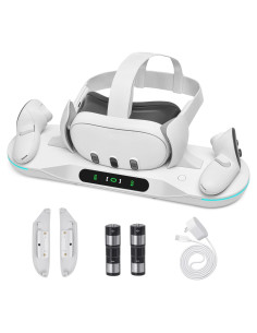 Base de Carga Rápida Alcopanda para Meta Quest 3 con 2 Baterías