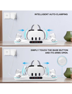 Base de Carga Rápida Alcopanda para Meta Quest 3 con 2 Baterías 2