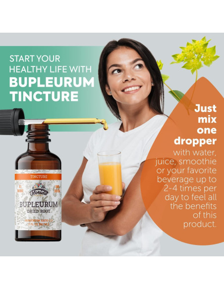 Tintura de Bupleurum Orgánica Florida Herbs 60 ml Suplemento Herbal