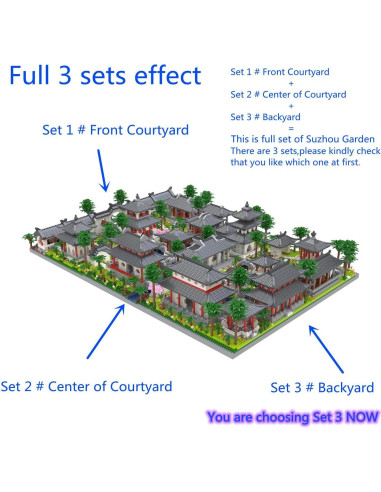 Conjunto Micro Bloques Jardín Suzhou Kadablk 3988 PCS
