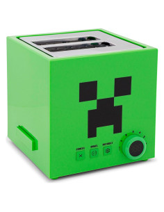 Tostadora Verde Creeper Minecraft 2 Rebanadas 6 Niveles