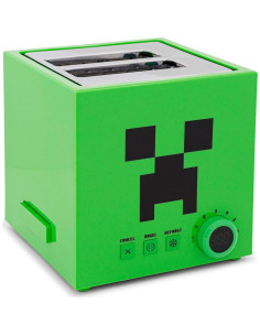 Tostadora Verde Creeper Minecraft 2 Rebanadas 6 Niveles 2