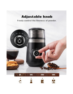 Molino de Café Eléctrico TWOMEOW con Temporizador y Acero Inoxidable 2