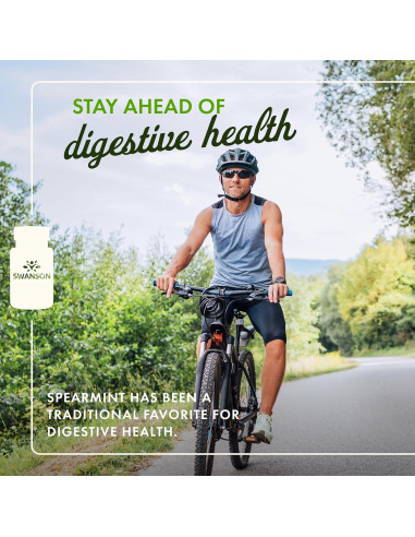 Suplemento de Hoja de Menta Verde Swanson 400mg - 60 Cápsulas