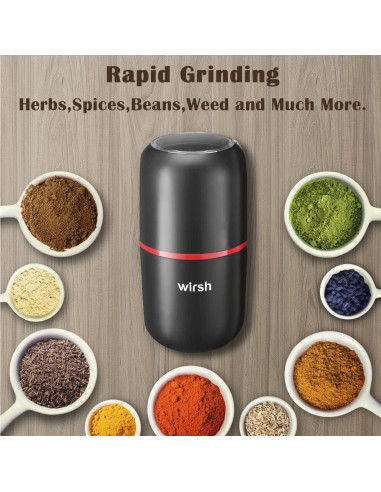 Molinillo de Café Eléctrico Wirsh D150B 120g Acero Inoxidable