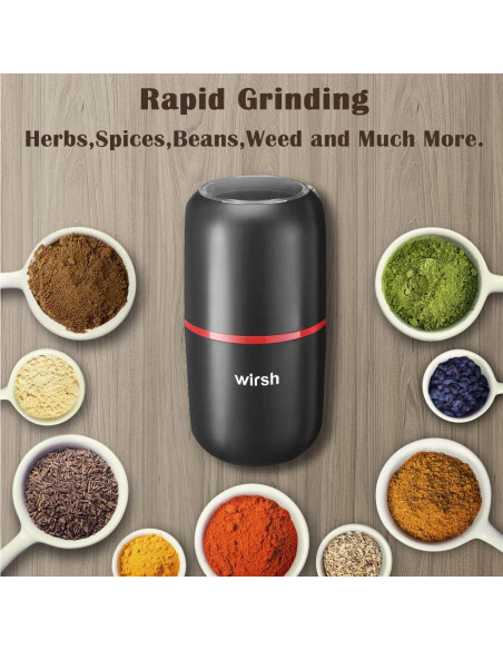 Molinillo de Café Eléctrico Wirsh D150B 120g Acero Inoxidable