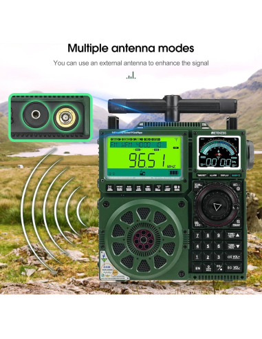 Receptor de Radio Retekess TR113 AM FM SSB Bluetooth 1600 Presets