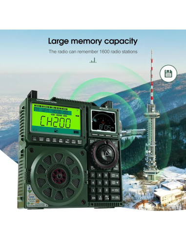 Receptor de Radio Retekess TR113 AM FM SSB Bluetooth 1600 Presets