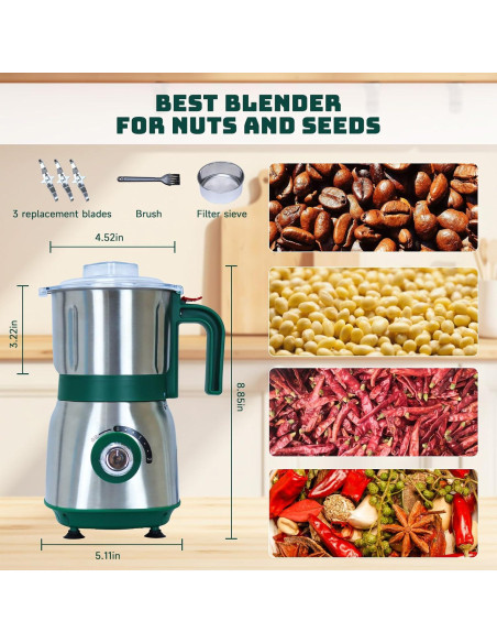 Molinillo de Especias Eléctrico FAOFER 500W 600ML Verde