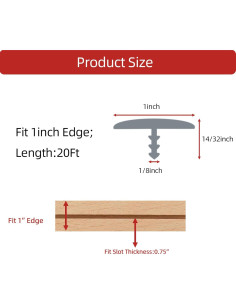 Moldura de goma T Aroilder 20 pies gris para estantes 2