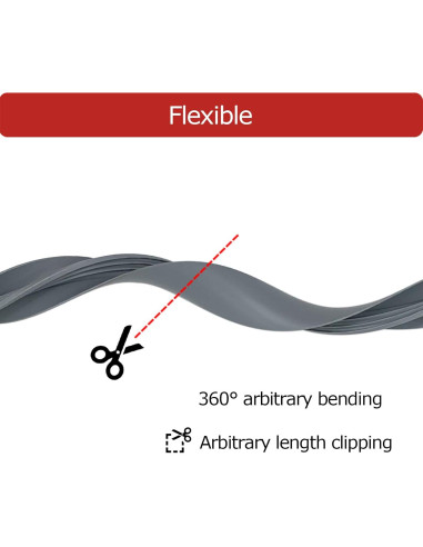 Moldura de goma T Aroilder 20 pies gris para estantes