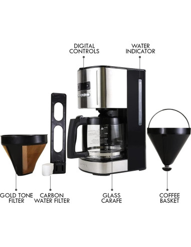 Cafetera Programable Kenmore 12 Tazas Acero Inoxidable