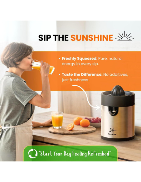 Exprimidor Eléctrico de Cítricos Eurolux ELCJ-2300 Acero Inoxidable Exprimidor Eléctrico de Cítricos Eurolux ELCJ-2300 Acero Inoxidable