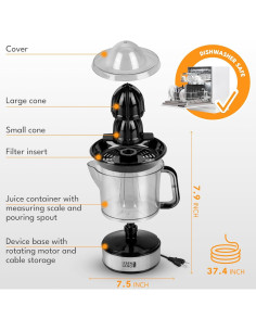 Exprimidor eléctrico de cítricos LEBENLANG LB389 700ml 40W 2