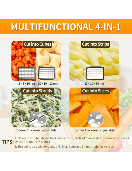 Picadora de Verduras Eléctrica 200W TERUISI GJ817 4 en 1