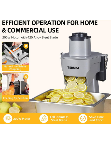 Picadora de Verduras Eléctrica 200W TERUISI GJ817 4 en 1