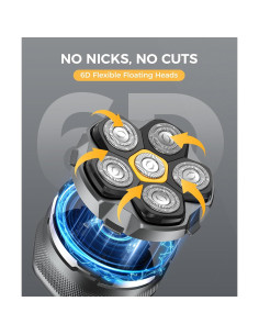 Afeitadora eléctrica Detona 6D impermeable IPX8 con USB-C 2