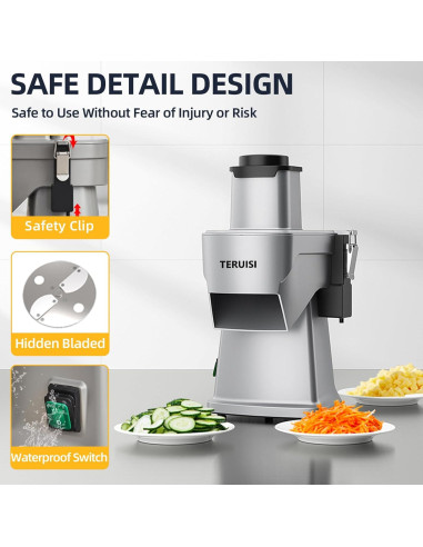 Picadora de Verduras Eléctrica 200W TERUISI GJ817 4 en 1