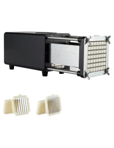 Cortador de Papas Fritas Eléctrico VEVOR 2 cuchillas 1.27 y 0.95 cm