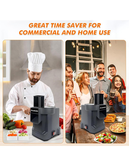 Cortador de Verduras Eléctrico Anatole CFP-1 100W Acero Inoxidable