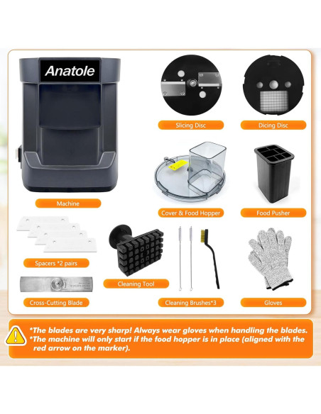 Cortador de Verduras Eléctrico Anatole CFP-1 100W Acero Inoxidable