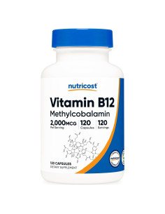 Nutricost Vitamina B12 2000mcg Metilcobalamina 120 Cápsulas Vegetarianas